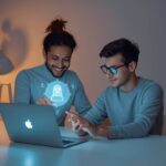 lucid origin “a friendly beginner exploring artificial intelligence a glowing ai assistant 0