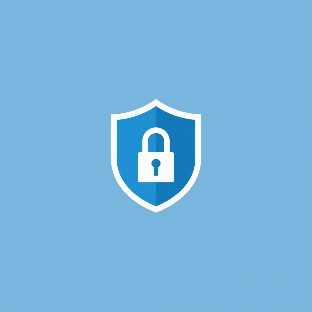 Privacy Policy lucid origin “minimal modern privacy policy illustration shield with lock icon blue and whi 0